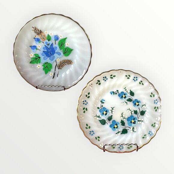 Vintage set of 2 Fire King Plates | Hand Painted | Not for food use | EUC - Picture 1 of 4